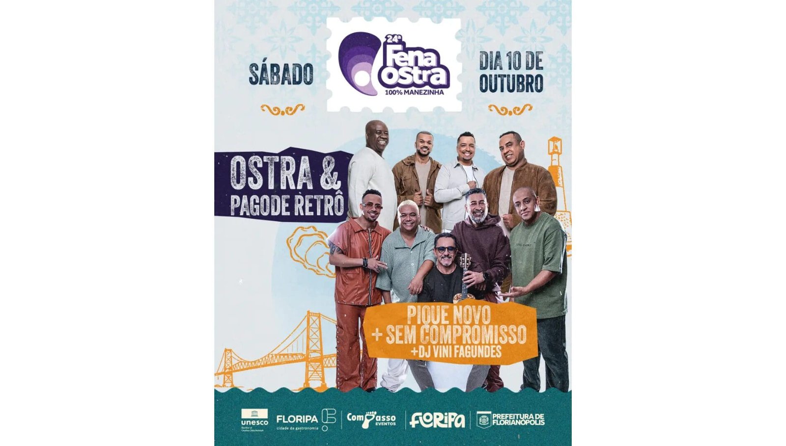 Fenaostra 2026: Ostra & Pagode com Pique Novo e Sem Compromisso com Marcelinho